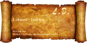 Lohner Dorka névjegykártya